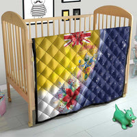Turks And Caicos Islands Christmas Quilt Coquette Bow With Coat Of Arms - Wonder Print Shop