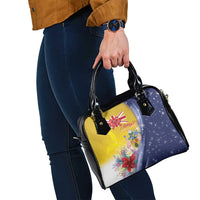 Turks And Caicos Islands Christmas Shoulder Handbag Coquette Bow With Coat Of Arms - Wonder Print Shop