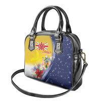 Turks And Caicos Islands Christmas Shoulder Handbag Coquette Bow With Coat Of Arms - Wonder Print Shop