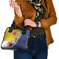 Turks And Caicos Islands Christmas Shoulder Handbag Coquette Bow With Coat Of Arms - Wonder Print Shop