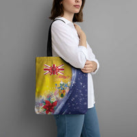 Turks And Caicos Islands Christmas Tote Bag Coquette Bow With Coat Of Arms - Wonder Print Shop