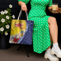 Turks And Caicos Islands Christmas Tote Bag Coquette Bow With Coat Of Arms - Wonder Print Shop