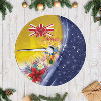 Turks And Caicos Islands Christmas Tree Skirt Coquette Bow With Coat Of Arms - Wonder Print Shop