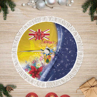 Turks And Caicos Islands Christmas Tree Skirt Coquette Bow With Coat Of Arms - Wonder Print Shop