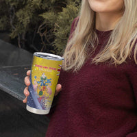 Turks And Caicos Islands Christmas Tumbler Cup Coquette Bow With Coat Of Arms - Wonder Print Shop