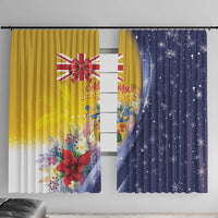 Turks And Caicos Islands Christmas Window Curtain Coquette Bow With Coat Of Arms - Wonder Print Shop