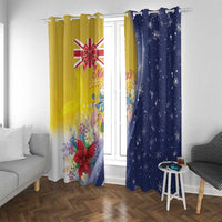 Turks And Caicos Islands Christmas Window Curtain Coquette Bow With Coat Of Arms - Wonder Print Shop
