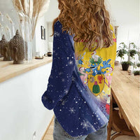 Turks And Caicos Islands Christmas Women Casual Shirt Coquette Bow With Coat Of Arms - Wonder Print Shop