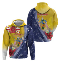 Turks And Caicos Islands Christmas Zip Hoodie Coquette Bow With Coat Of Arms - Wonder Print Shop