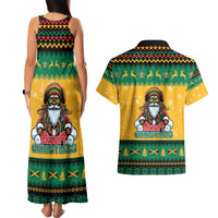Jamaica Christmas Couples Matching Tank Maxi Dress and Hawaiian Shirt Have Ah Irie Irie Christmas - Wonder Print Shop