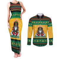 Jamaica Christmas Couples Matching Tank Maxi Dress and Long Sleeve Button Shirt Have Ah Irie Irie Christmas - Wonder Print Shop