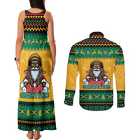 Jamaica Christmas Couples Matching Tank Maxi Dress and Long Sleeve Button Shirt Have Ah Irie Irie Christmas - Wonder Print Shop