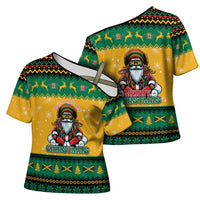 Jamaica Christmas Cross Shoulder Shirt Have Ah Irie Irie Christmas - Wonder Print Shop