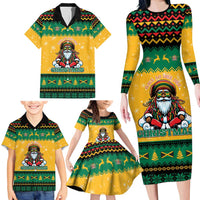 Jamaica Christmas Family Matching Long Sleeve Bodycon Dress and Hawaiian Shirt Have Ah Irie Irie Christmas - Wonder Print Shop