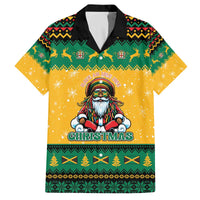 Jamaica Christmas Family Matching Off The Shoulder Long Sleeve Dress and Hawaiian Shirt Have Ah Irie Irie Christmas - Wonder Print Shop