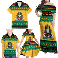 Jamaica Christmas Family Matching Off Shoulder Maxi Dress and Hawaiian Shirt Have Ah Irie Irie Christmas - Wonder Print Shop