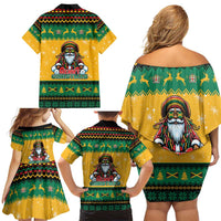 Jamaica Christmas Family Matching Off Shoulder Short Dress and Hawaiian Shirt Have Ah Irie Irie Christmas - Wonder Print Shop