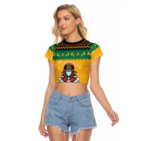 Jamaica Christmas Raglan Cropped T Shirt Have Ah Irie Irie Christmas - Wonder Print Shop