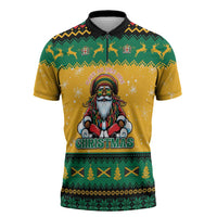 Jamaica Christmas Zipper Polo Shirt Have Ah Irie Irie Christmas - Wonder Print Shop