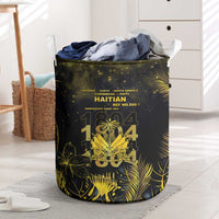 Haiti 1804 Laundry Basket Gold Tropical Leaves And Coat Of Arms - Wonder Print Shop