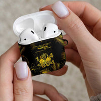 Haiti 1804 AirPods Case Gold Tropical Leaves And Coat Of Arms - Wonder Print Shop