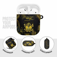 Haiti 1804 AirPods Case Gold Tropical Leaves And Coat Of Arms - Wonder Print Shop
