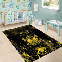 Haiti 1804 Area Rug Gold Tropical Leaves And Coat Of Arms - Wonder Print Shop