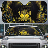 Haiti 1804 Auto Sun Shade Gold Tropical Leaves And Coat Of Arms - Wonder Print Shop
