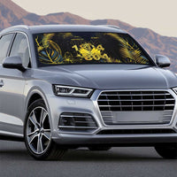 Haiti 1804 Auto Sun Shade Gold Tropical Leaves And Coat Of Arms - Wonder Print Shop