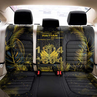 Haiti 1804 Back Car Seat Cover Gold Tropical Leaves And Coat Of Arms - Wonder Print Shop