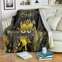 Haiti 1804 Blanket Gold Tropical Leaves And Coat Of Arms - Wonder Print Shop