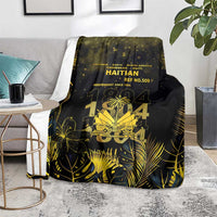 Haiti 1804 Blanket Gold Tropical Leaves And Coat Of Arms - Wonder Print Shop