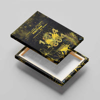 Haiti 1804 Canvas Wall Art Gold Tropical Leaves And Coat Of Arms - Wonder Print Shop