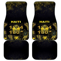 Haiti 1804 Car Mats Gold Tropical Leaves And Coat Of Arms - Wonder Print Shop