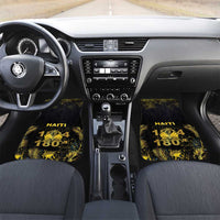 Haiti 1804 Car Mats Gold Tropical Leaves And Coat Of Arms - Wonder Print Shop