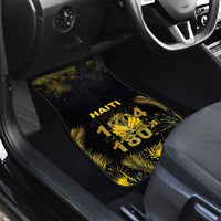Haiti 1804 Car Mats Gold Tropical Leaves And Coat Of Arms - Wonder Print Shop