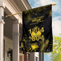 Haiti 1804 Garden Flag Gold Tropical Leaves And Coat Of Arms - Wonder Print Shop