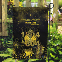 Haiti 1804 Garden Flag Gold Tropical Leaves And Coat Of Arms - Wonder Print Shop