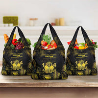 Haiti 1804 Grocery Bag Gold Tropical Leaves And Coat Of Arms - Wonder Print Shop