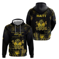 Haiti 1804 Hoodie Gold Tropical Leaves And Coat Of Arms - Wonder Print Shop