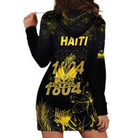 Haiti 1804 Hoodie Dress Gold Tropical Leaves And Coat Of Arms - Wonder Print Shop