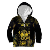 Haiti 1804 Kid Hoodie Gold Tropical Leaves And Coat Of Arms - Wonder Print Shop
