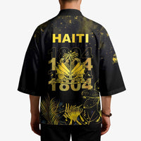 Haiti 1804 Kimono Gold Tropical Leaves And Coat Of Arms - Wonder Print Shop