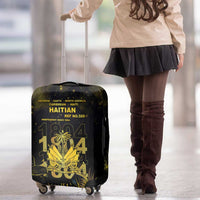 Haiti 1804 Luggage Cover Gold Tropical Leaves And Coat Of Arms - Wonder Print Shop