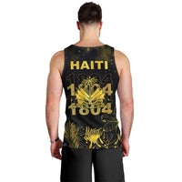 Haiti 1804 Men Tank Top Gold Tropical Leaves And Coat Of Arms - Wonder Print Shop