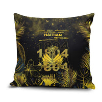 Haiti 1804 Pillow Cover Gold Tropical Leaves And Coat Of Arms - Wonder Print Shop