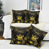 Haiti 1804 Pillow Cover Gold Tropical Leaves And Coat Of Arms - Wonder Print Shop