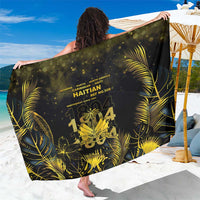 Haiti 1804 Sarong Gold Tropical Leaves And Coat Of Arms - Wonder Print Shop