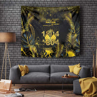Haiti 1804 Tapestry Gold Tropical Leaves And Coat Of Arms - Wonder Print Shop