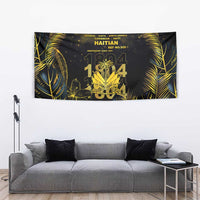 Haiti 1804 Tapestry Gold Tropical Leaves And Coat Of Arms - Wonder Print Shop
